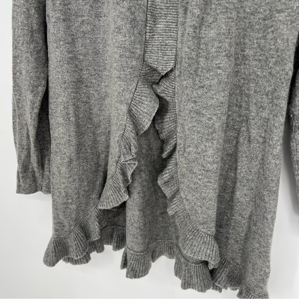 Acrobat Sweater Women's Small‎ Silk Cashmere Ruffle Hem Pullover Gray Back Slit - Picture 8 of 12